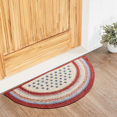 Celebration Jute Braided Rug Half Circle w/ Pad 16.5x33 VHC Brands - The Fox Decor